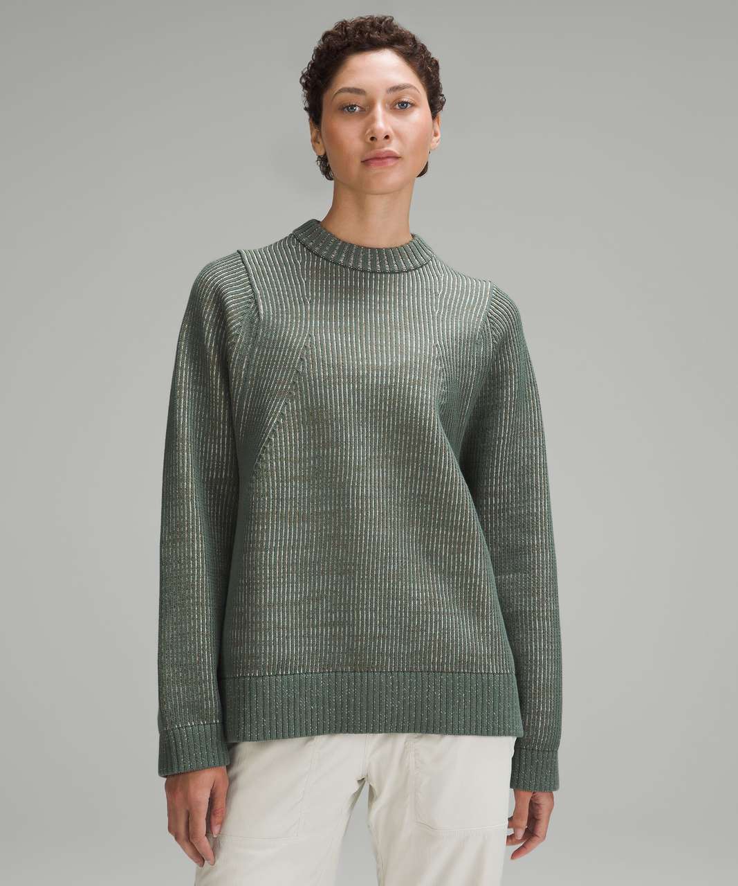 Lululemon Cotton-Blend Crewneck Sweater - Dark Forest / Mint Moment / Allspice / Natural Ivory