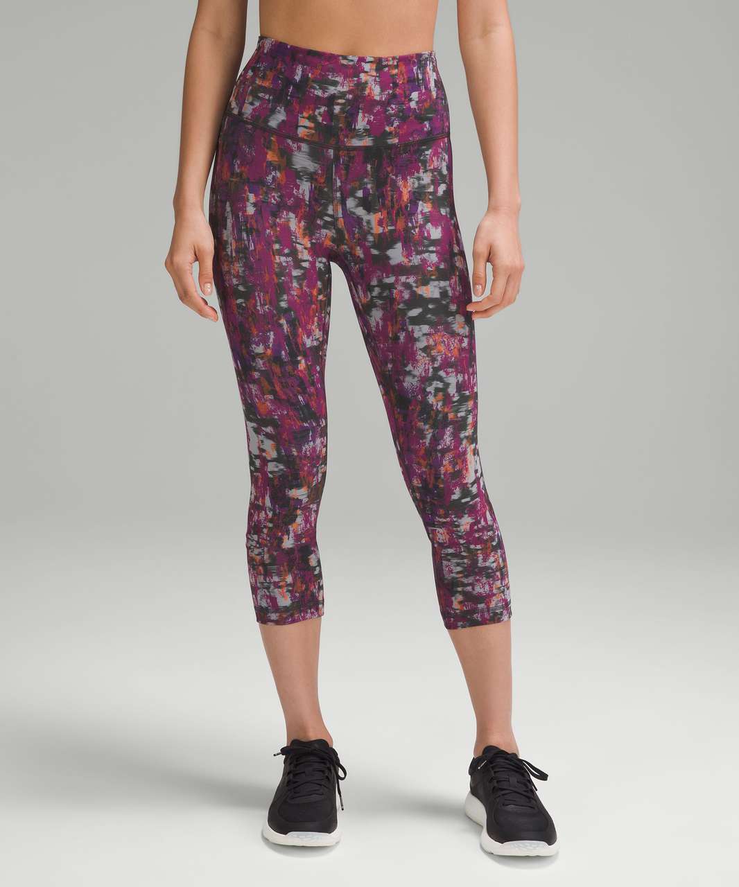 Lululemon Women's Wunder Under Crop Capri Leggings Purple Print Pattern  Size 4