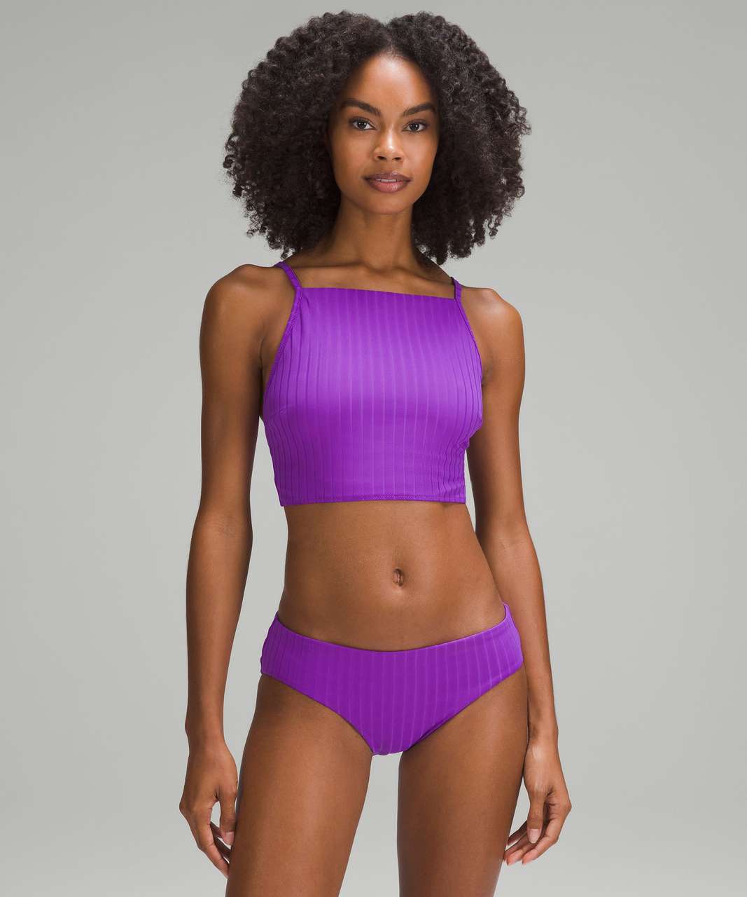 Lululemon Ribbed High-Neck Longline Swim Top *B/C Cup - Atomic