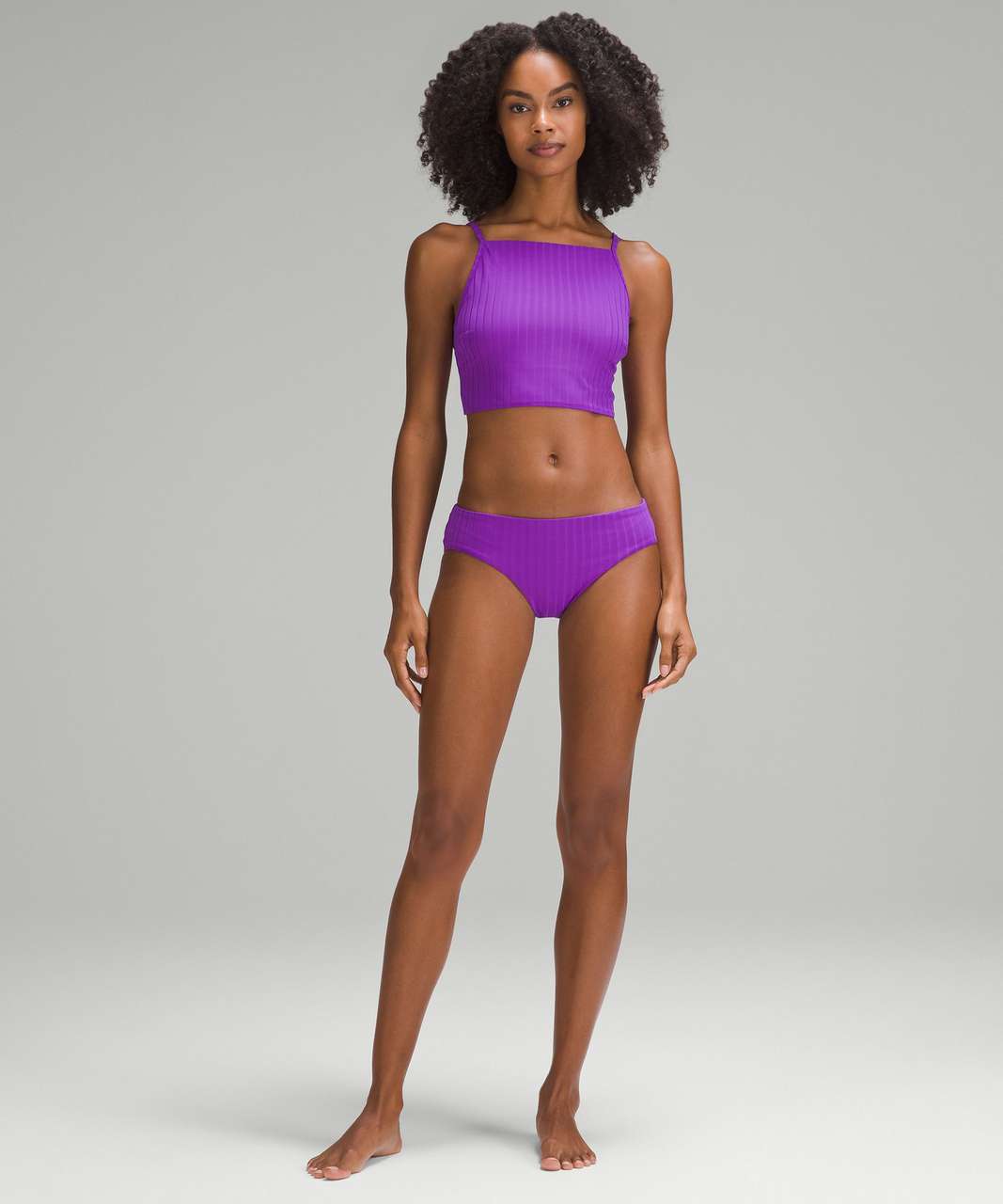 Lululemon athletica Ribbed High-Neck Longline Swim Top *B/C Cup