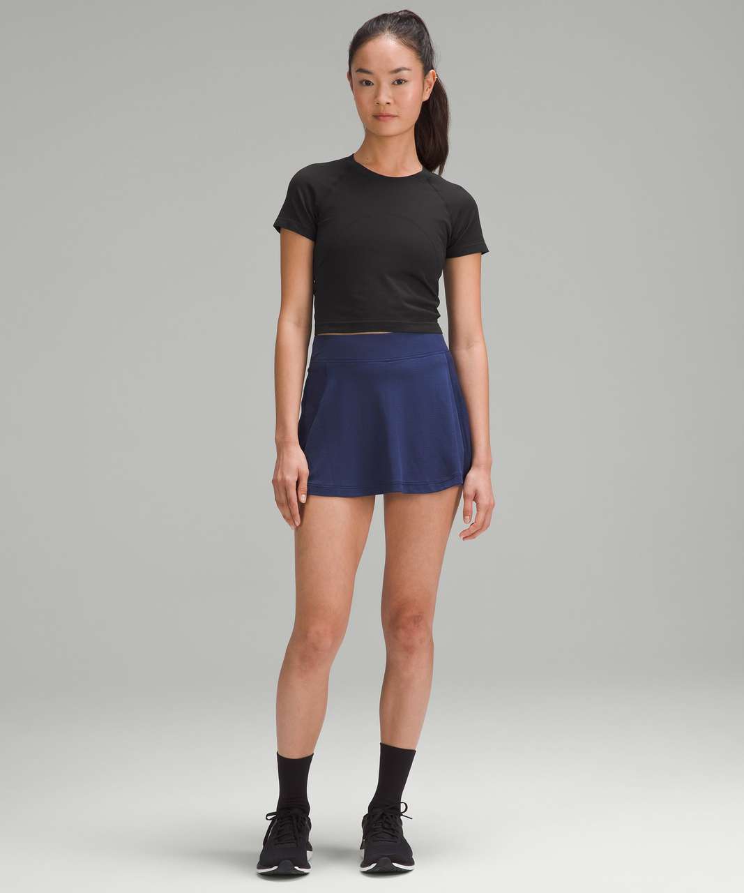 Lululemon Swiftly Tech Cropped Short-Sleeve Shirt 2.0 - Black / Black