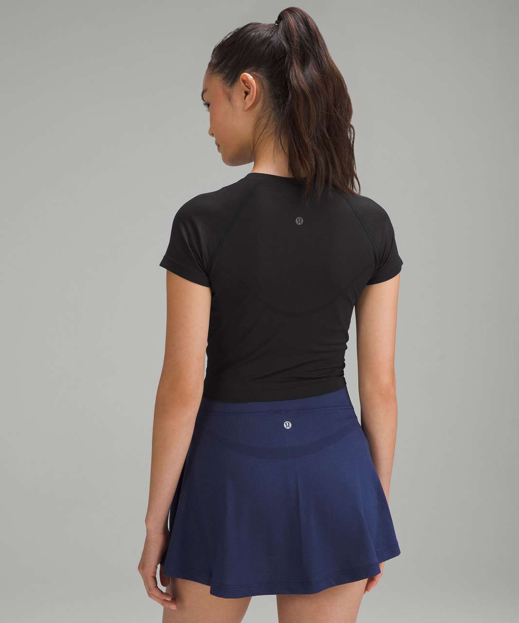 Lululemon Swiftly Tech Cropped Short-Sleeve Shirt 2.0 - Black / Black