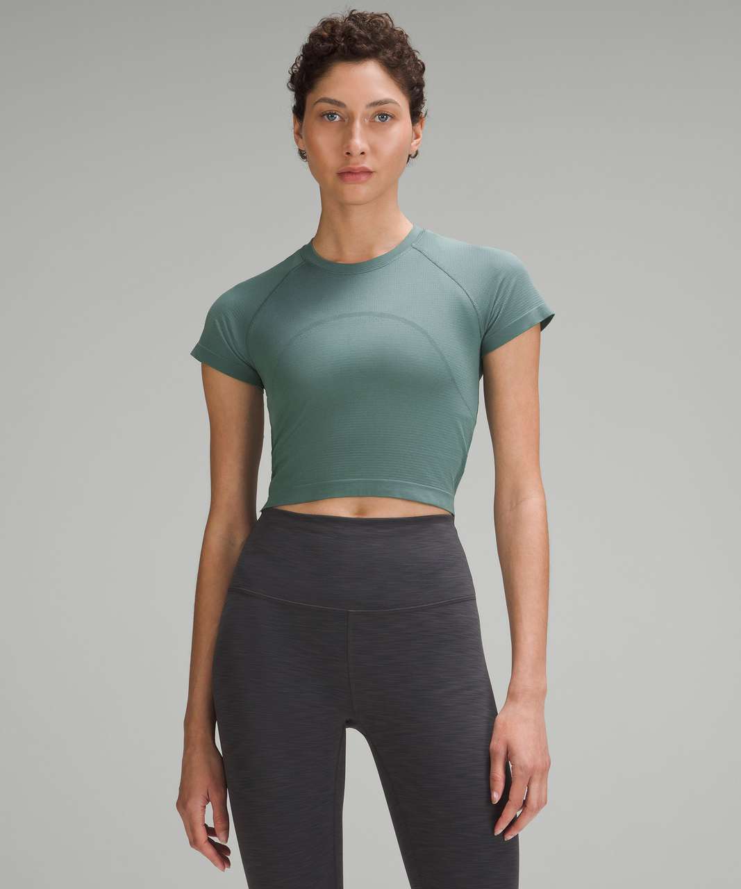 Lululemon Swiftly Tech Cropped Short-Sleeve Shirt 2.0 - Medium Forest / Medium Forest