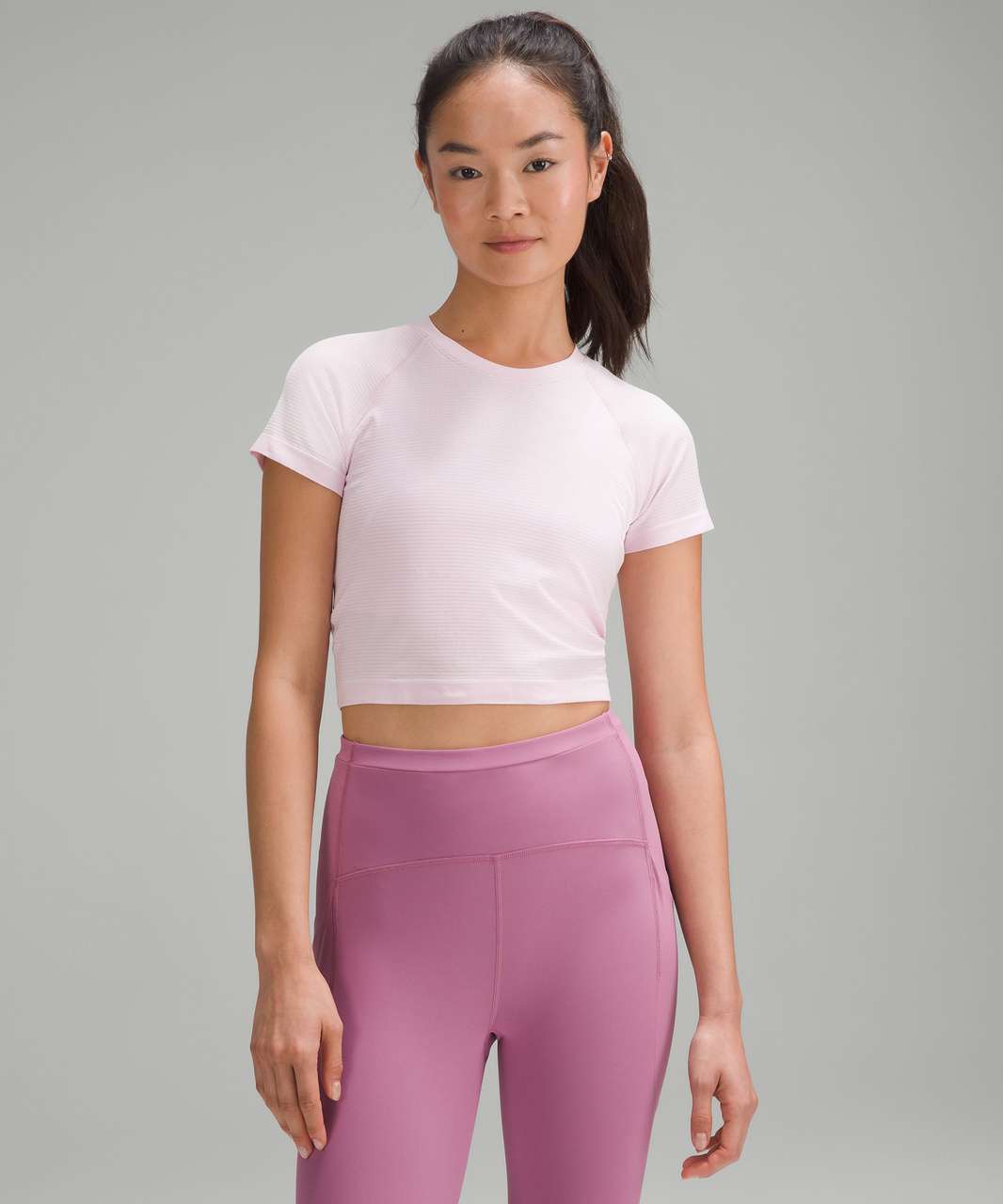 Lululemon Swiftly Tech Cropped Short-Sleeve Shirt 2.0 - Meadowsweet Pink / Meadowsweet Pink