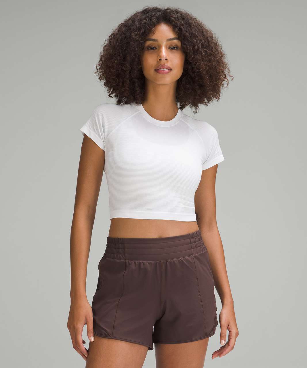 Lululemon Swiftly Tech Cropped Short-Sleeve Shirt 2.0 - White / White - lulu  fanatics