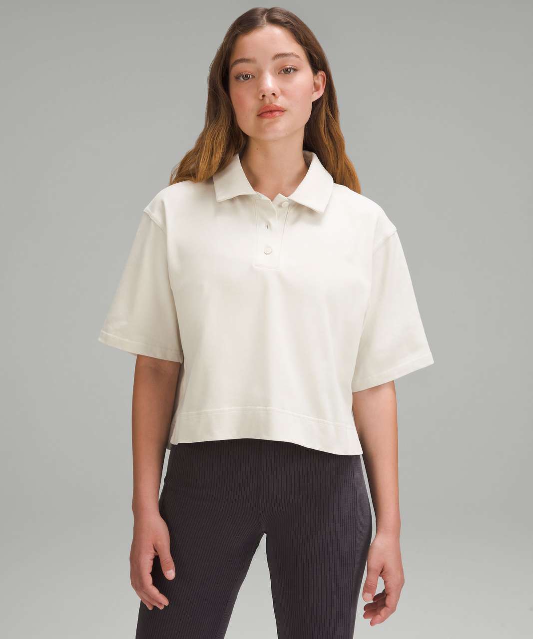 Lululemon Heavyweight Cotton Short-Sleeve Polo Shirt - Bone - lulu