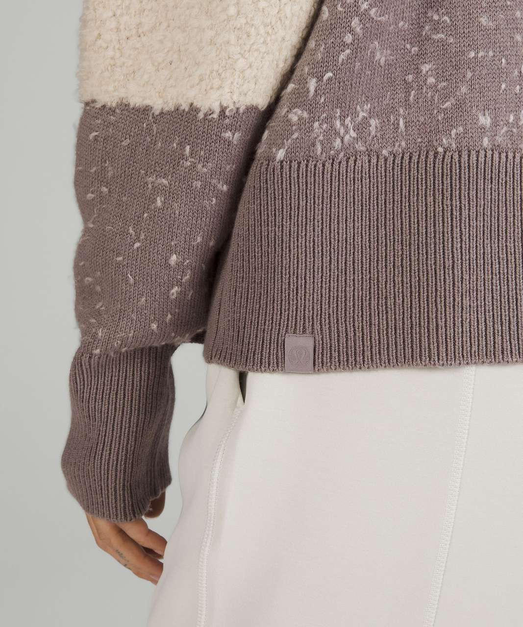 Lululemon Ombre Knit Textured Turtleneck - Natural Ivory / Gull Grey / White Opal