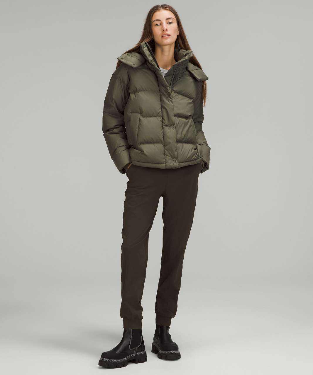 Lululemon Wunder Puff Jacket - Medium Olive - lulu fanatics