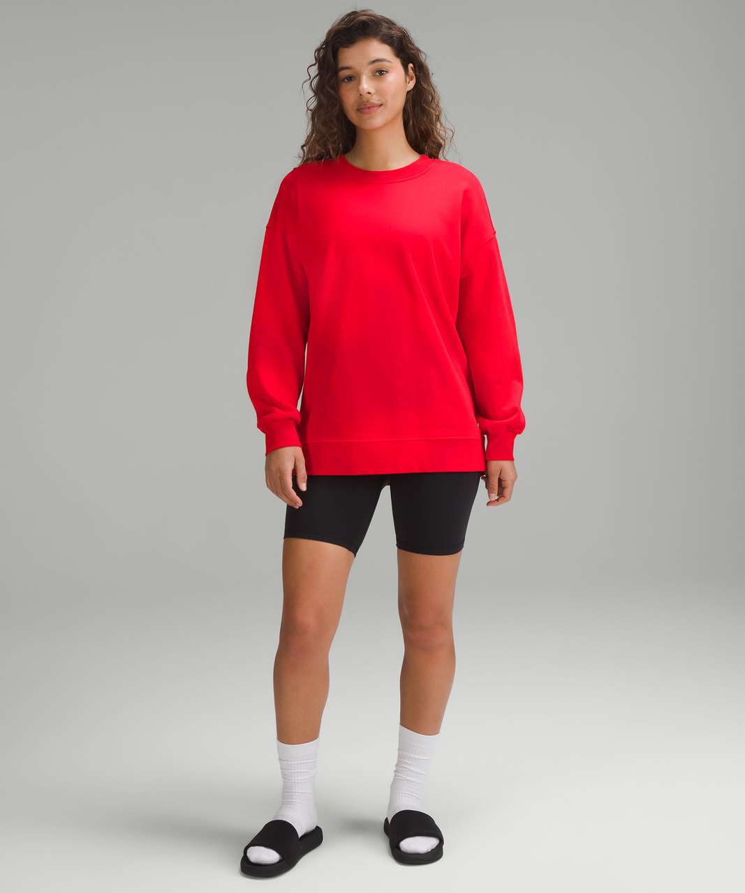 Lululemon Perfectly Oversized Crew - Dark Red - lulu fanatics