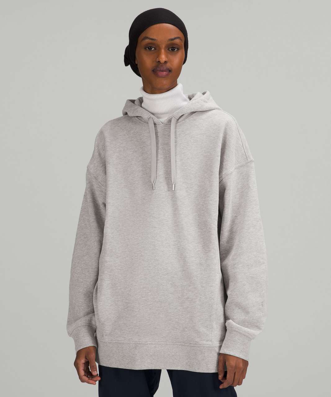 Lululemon Scuba Oversized 1/2 Zip Hoodie - Heathered Core Ultra Light Grey  - lulu fanatics