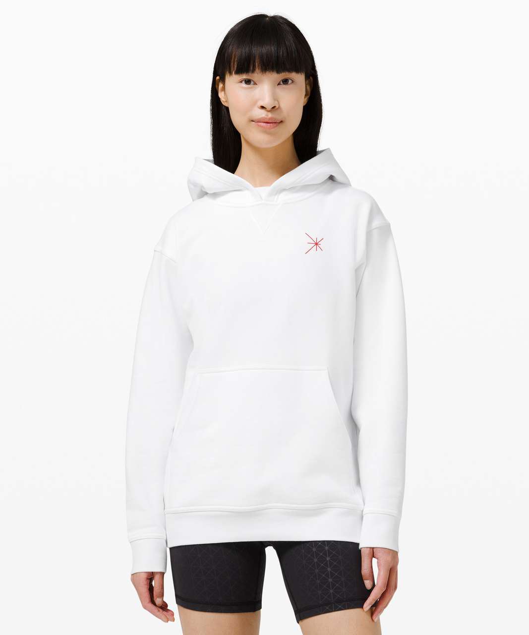 Lululemon All Yours Hoodie Logo Graphic Size 4 White WHT LW3DLTS