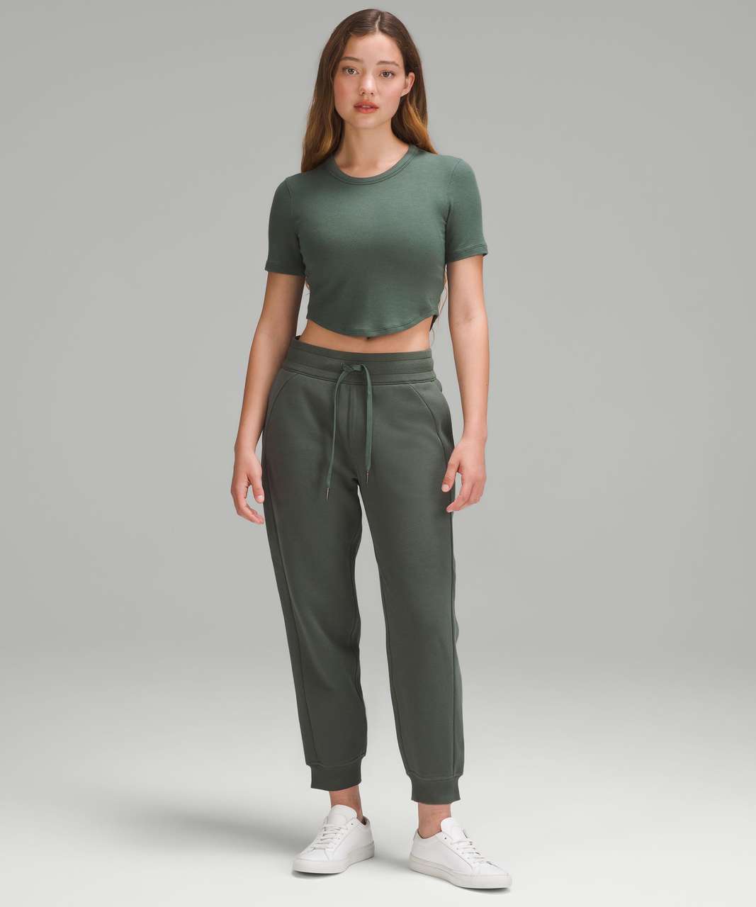 Lululemon Hold Tight Cropped T-Shirt - Dark Forest