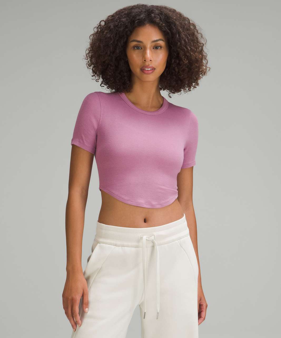 Lululemon Hold Tight Cropped T-Shirt - Velvet Dust - lulu fanatics