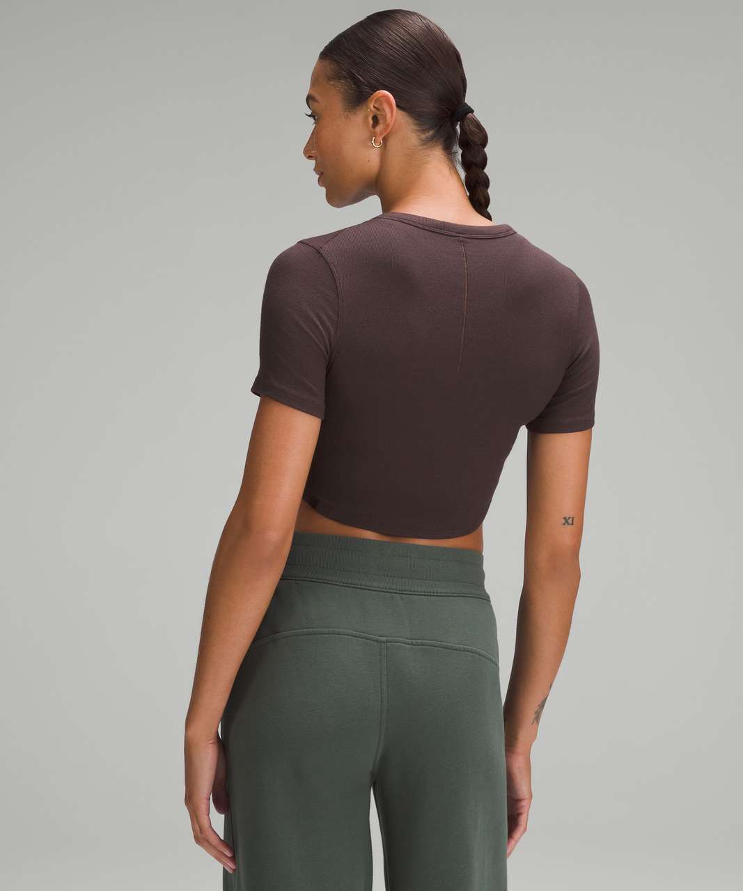 Lululemon Hold Tight Cropped T-Shirt - Espresso