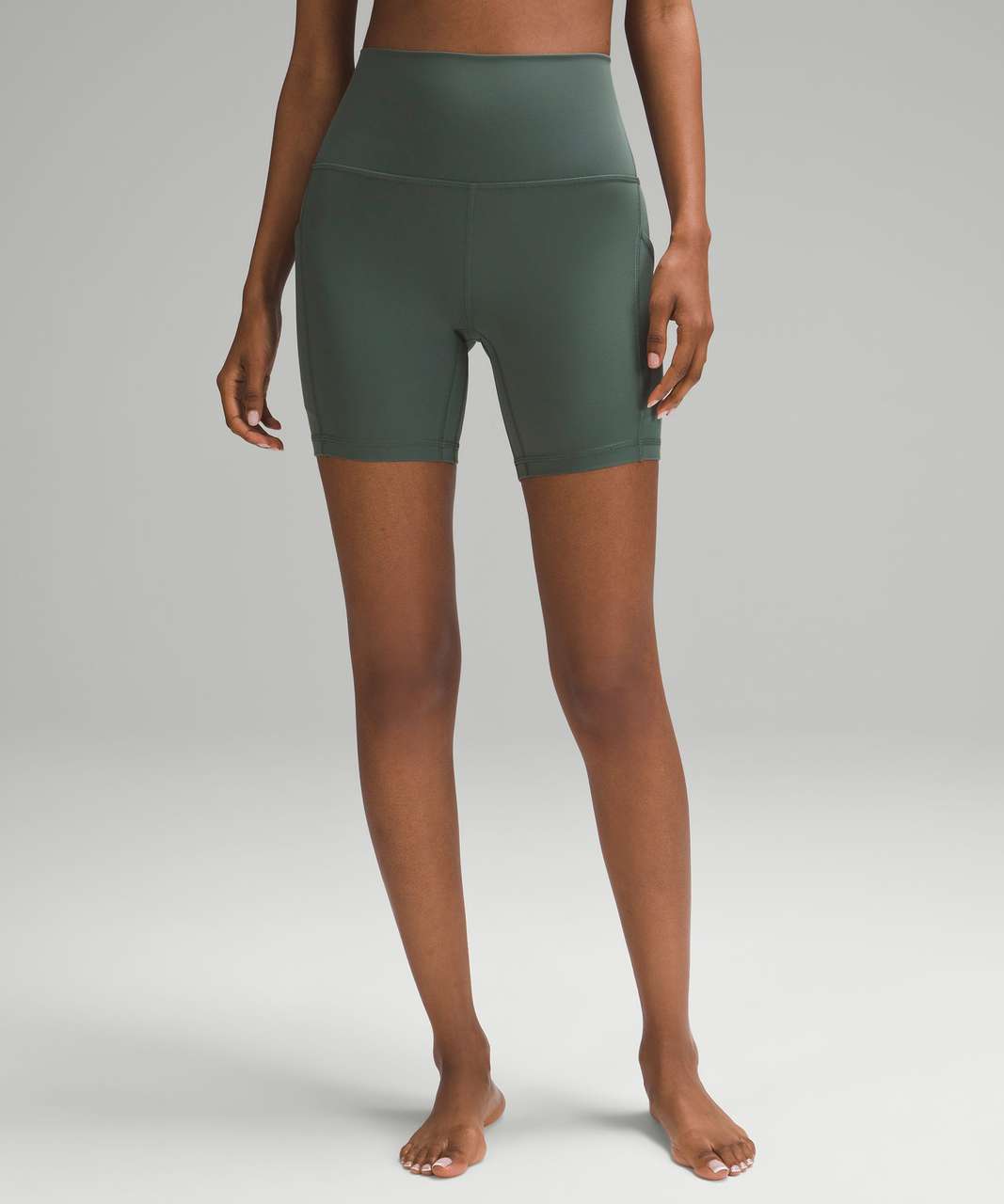 Lululemon Align High Rise Short with Pockets 8 - Grey Sage - lulu