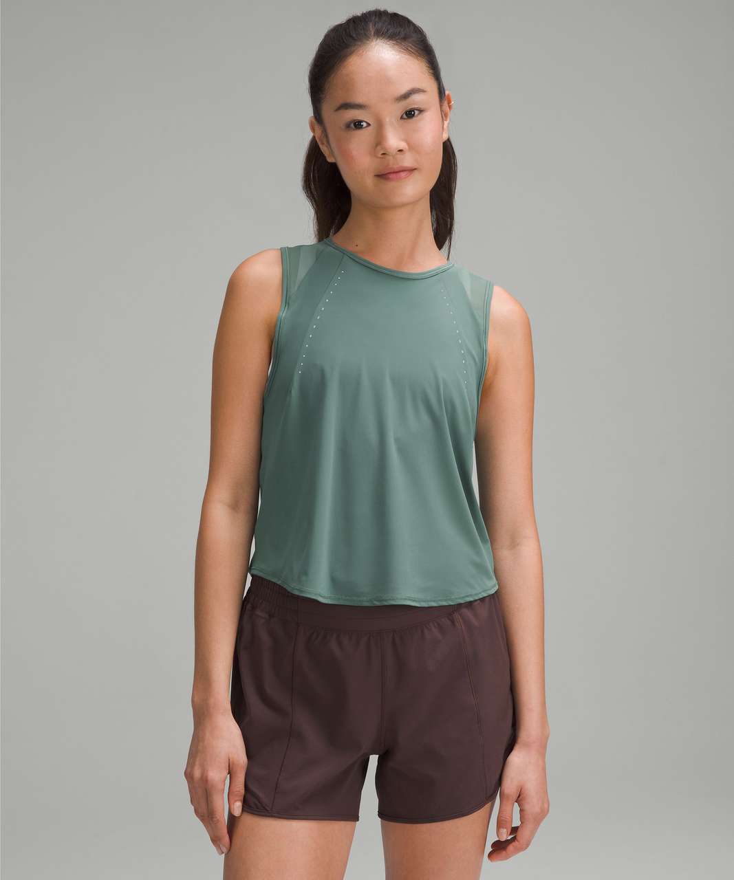 Lululemon Sculpt Cropped Tank Top In Heritage 365 Camo Crispin Green  /medium Olive