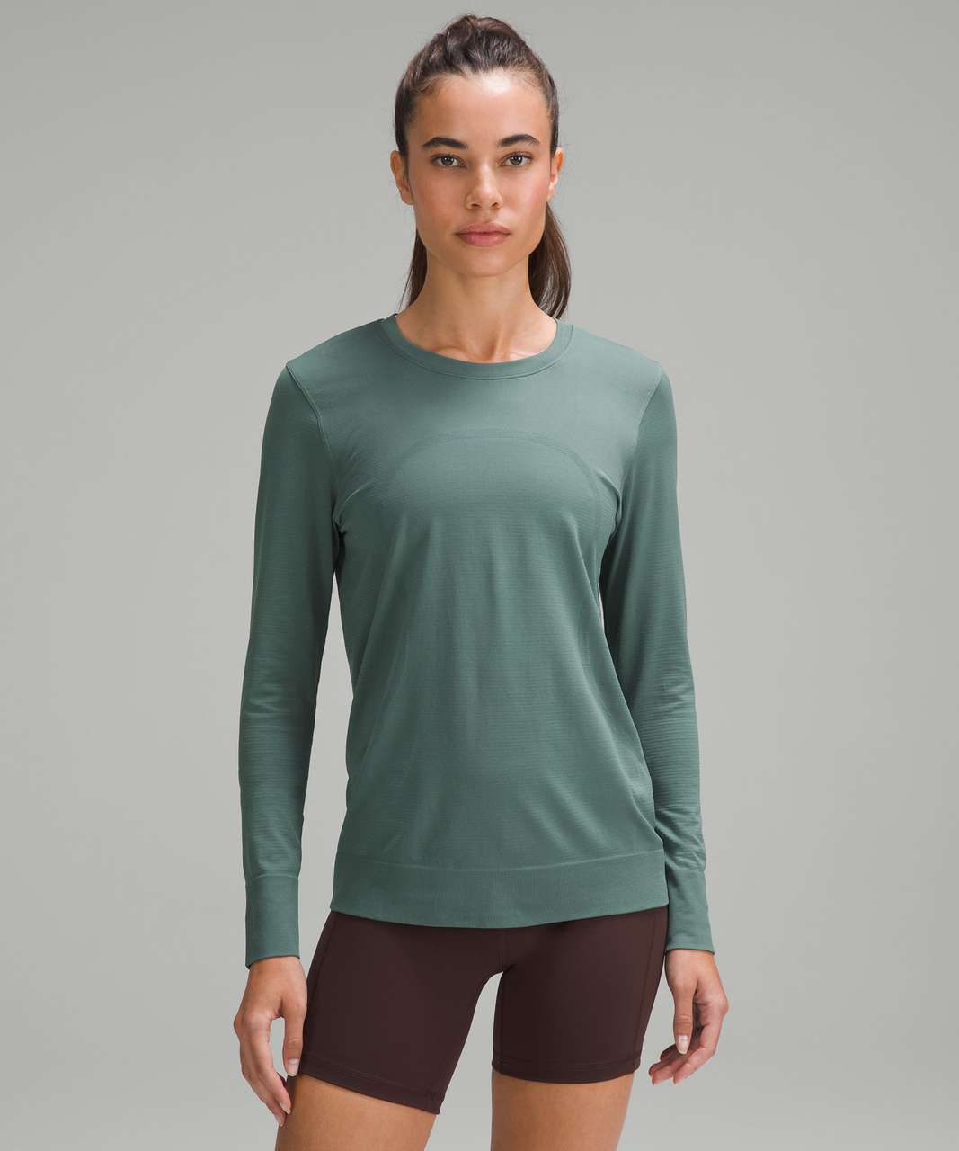 Lululemon Emerald Long Sleeve - Heathered Medium Grey - lulu fanatics