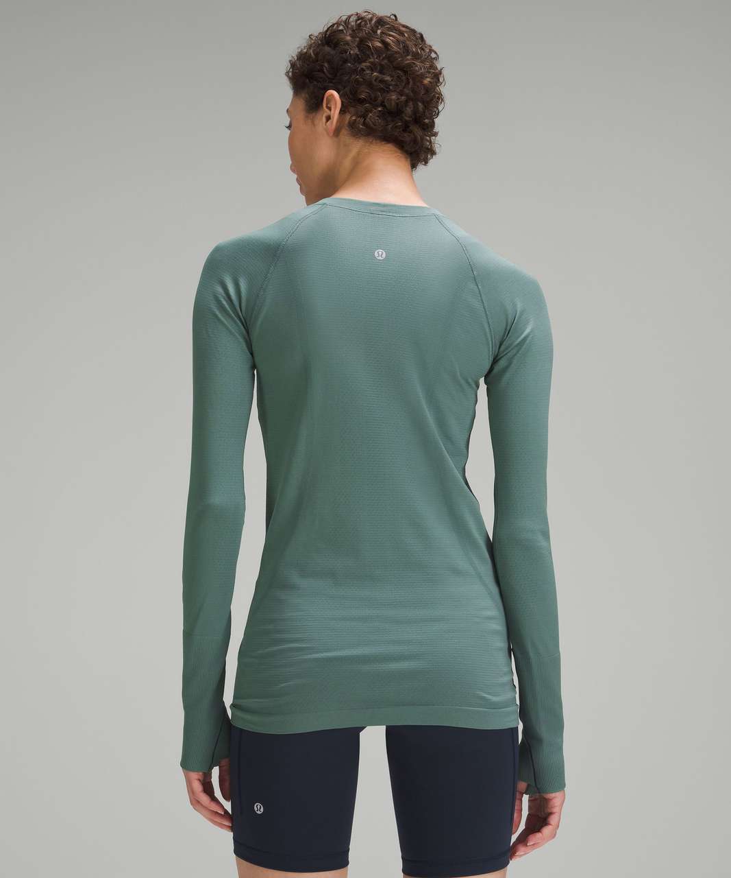 WOMEN'S SEAMLESS LONG SLEEVE TOP, Cedar Green/Rain Forest, Long Sleeve  Shirts