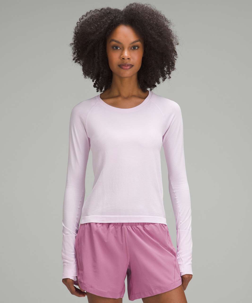 NWT LULULEMON Swiftly Tech Long Sleeve Shirt 2.0 Race PINK Size 2 Slim Fit  - Athletic apparel