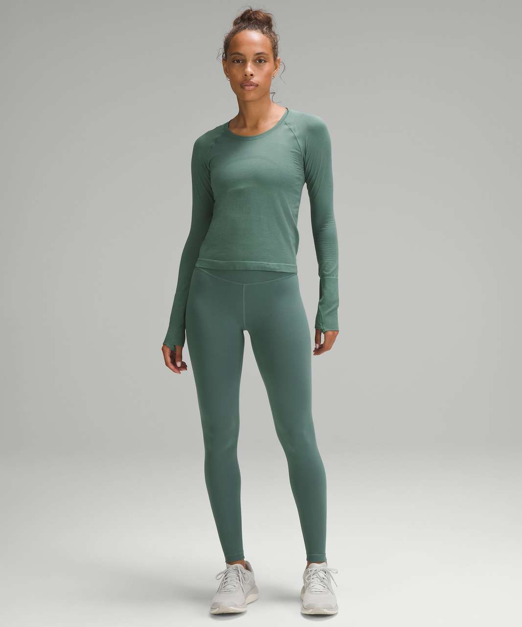 NWT LULULEMON WLDM/WLDM Aqua Green Swiftly Tech LS 2.0 Lightweight Crew Top  8