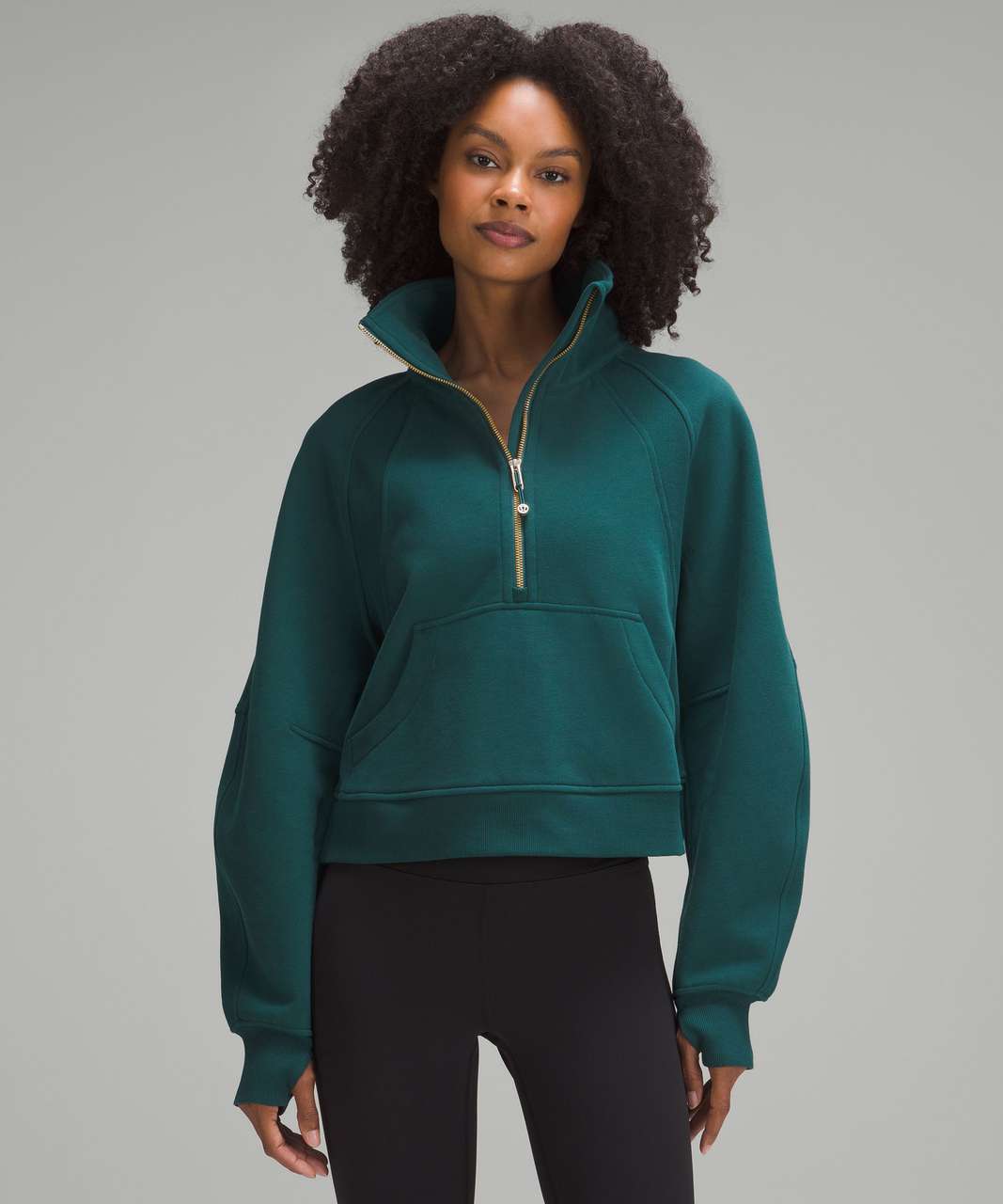 Lululemon Scuba Oversized Funnel Neck Half Zip - Storm Teal - lulu fanatics