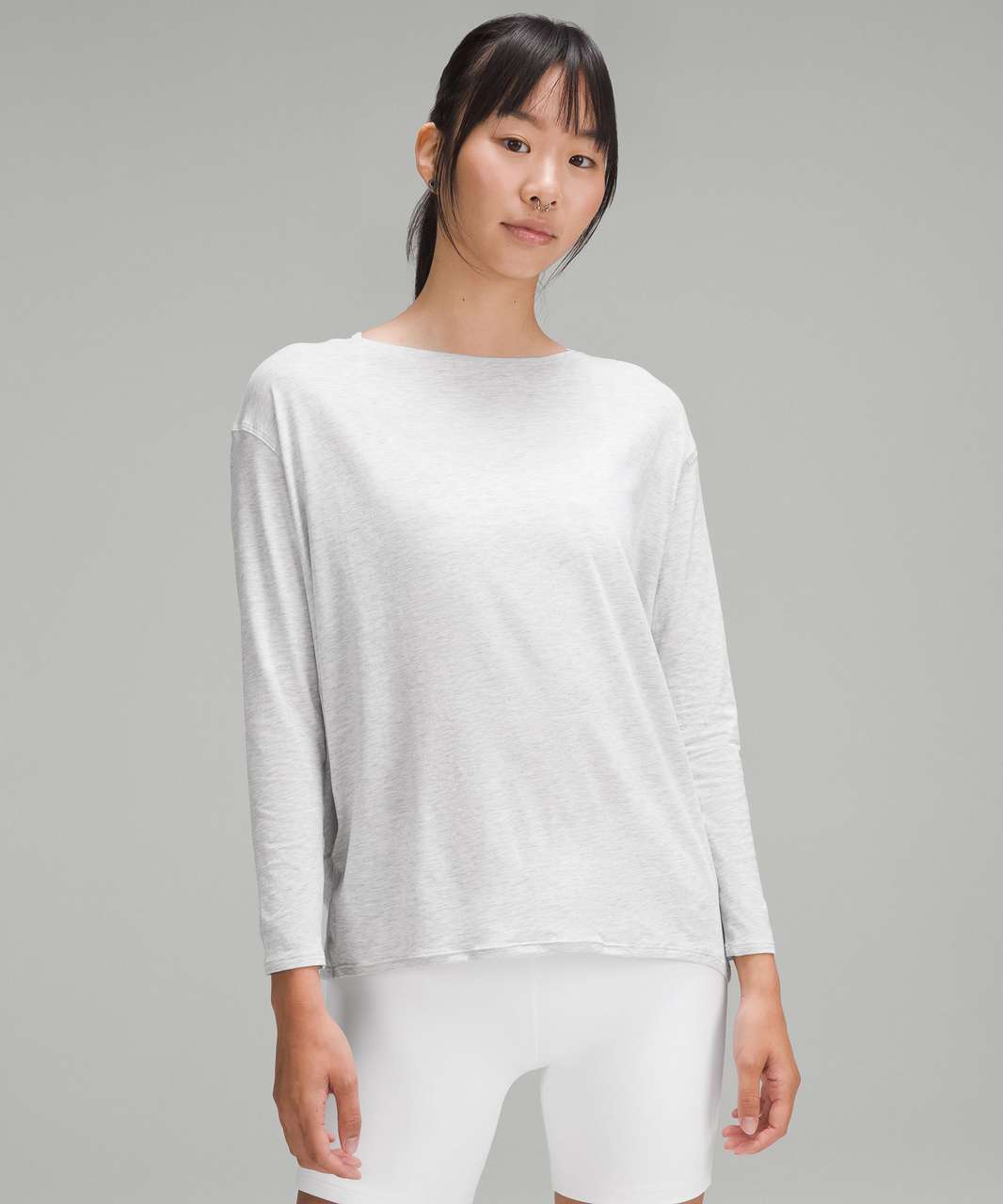 NEW Women Lululemon Back in Action Long Sleeve Heathered Spiced