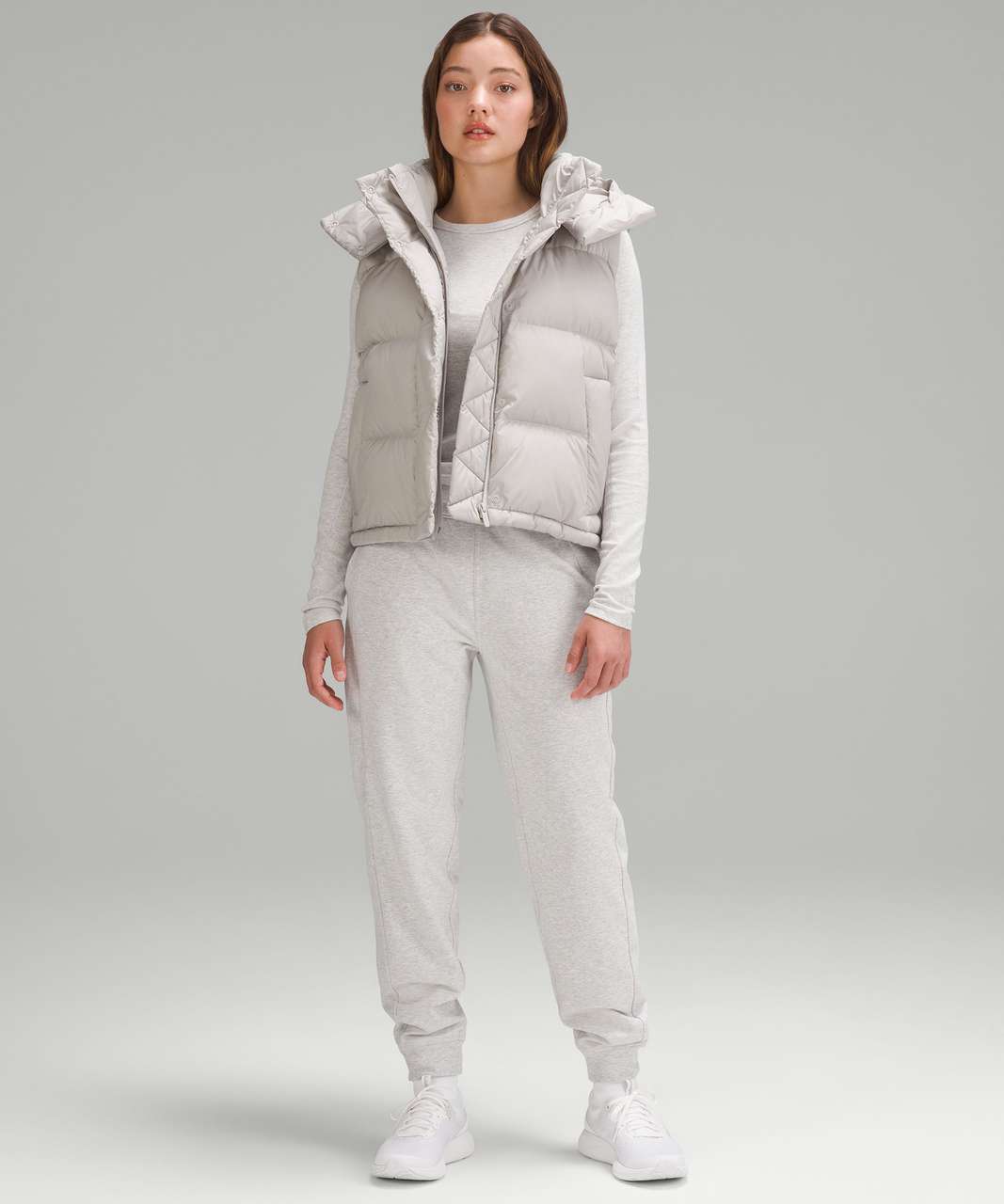 LULULEMON Wunder Puff cropped hooded quilted recycled-Glyde™ down vest