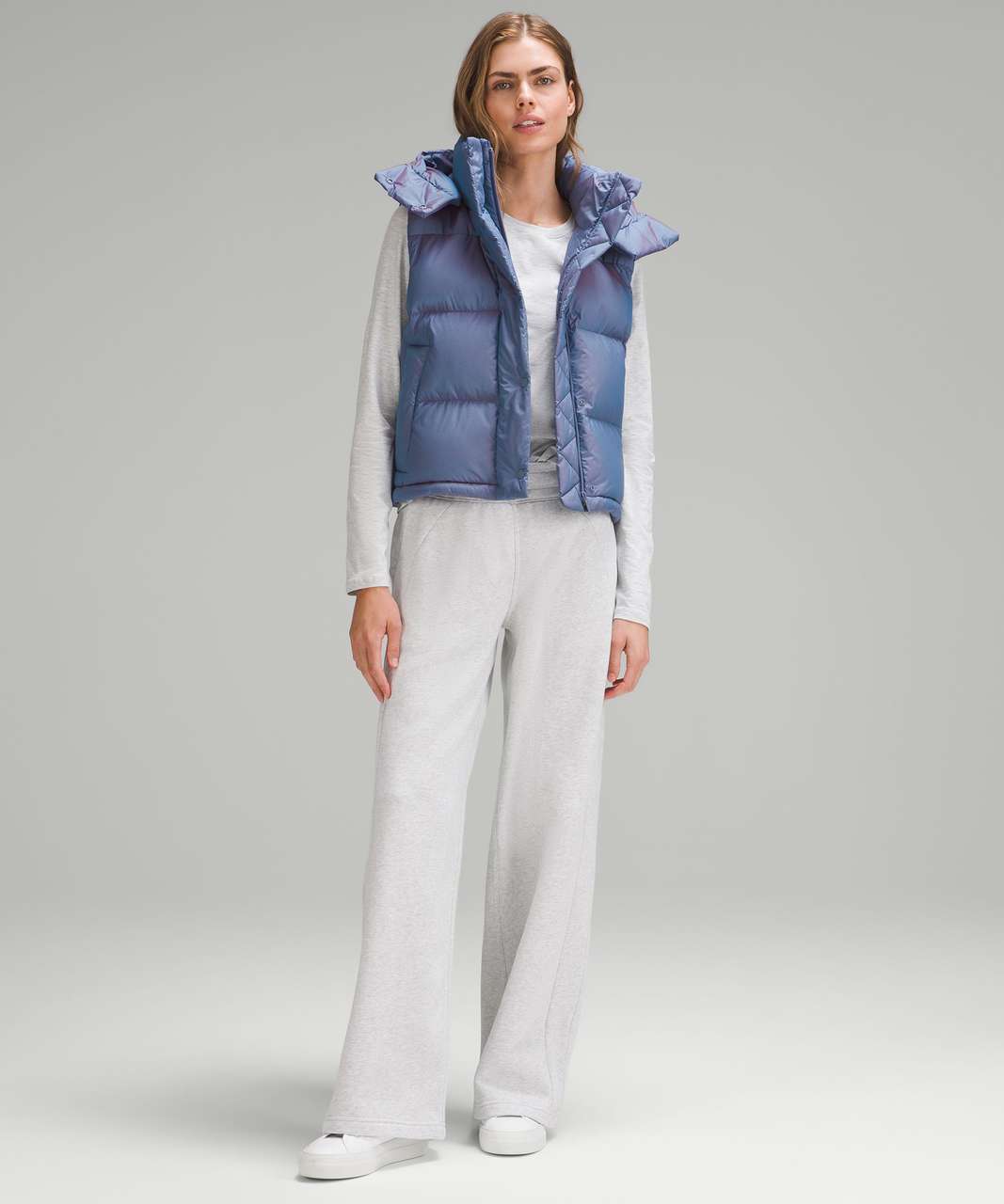 Lululemon Wunder Puff Cropped Vest - Heathered Wild Indigo