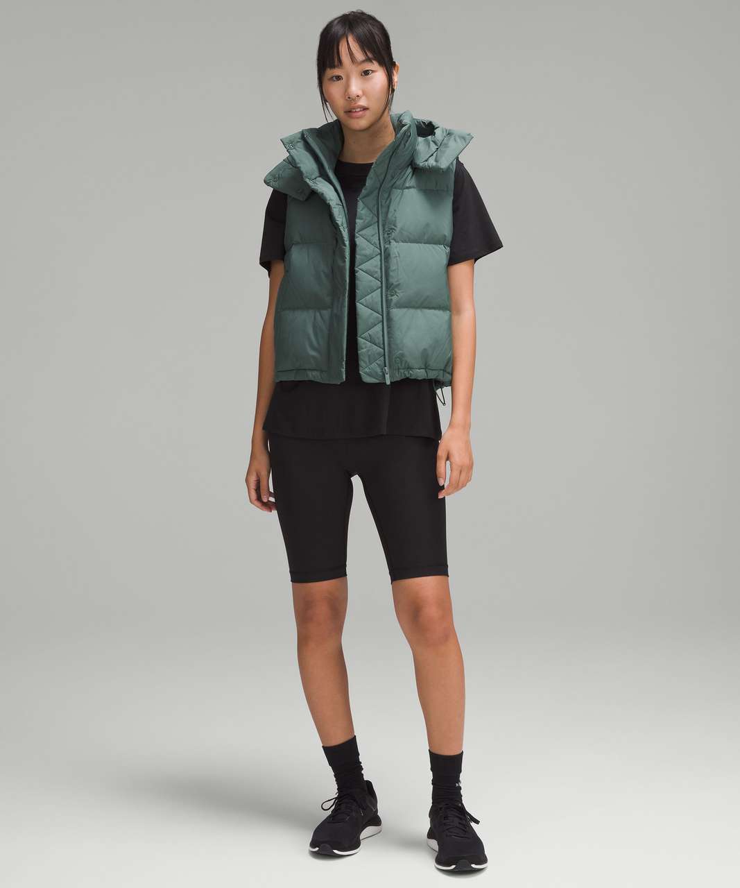 LULULEMON Wunder Puff cropped hooded quilted recycled-Glyde™ down vest