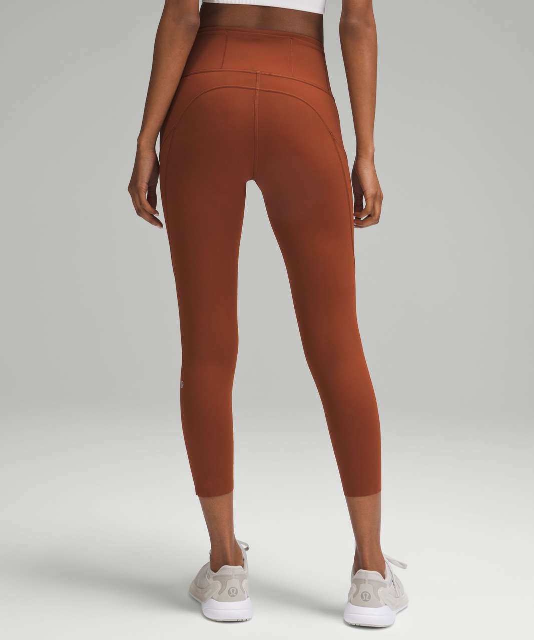 Lululemon Fast and Free High-Rise Crop 23 - Dark Terracotta - lulu fanatics