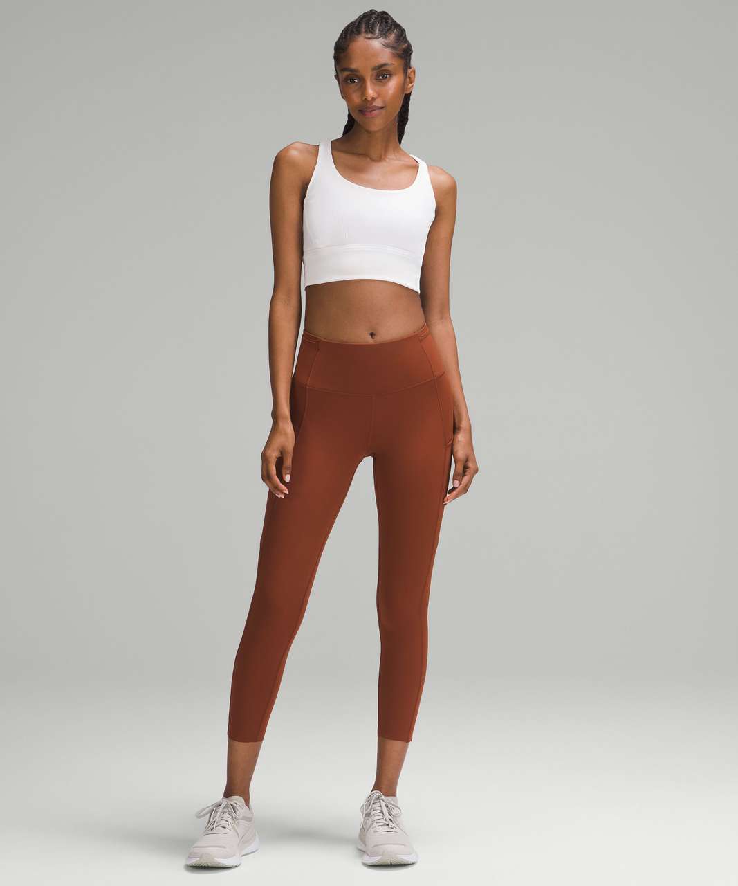 Lululemon Fast and Free High-Rise Crop 23" - Dark Terracotta