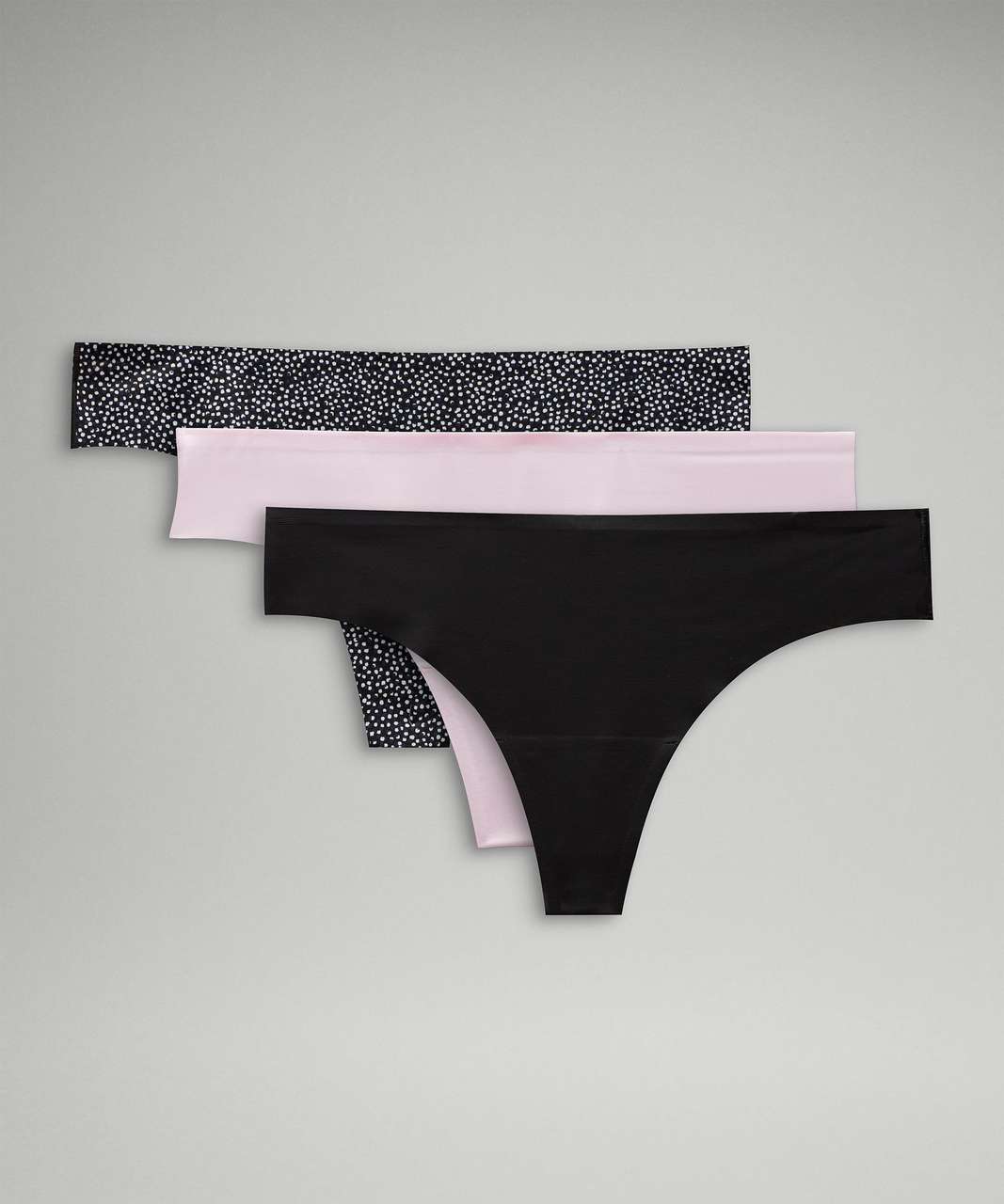 Lululemon InvisiWear Mid-Rise Hipster Underwear 3 Pack - Black / Dew Pink /  Warped Grain Alpine White Black - lulu fanatics