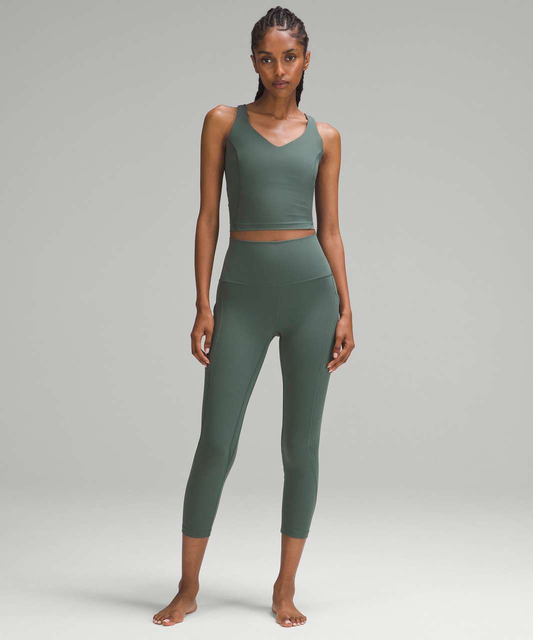 Lululemon Time to Sweat High Rise Crop Dark Forest Green Size 12