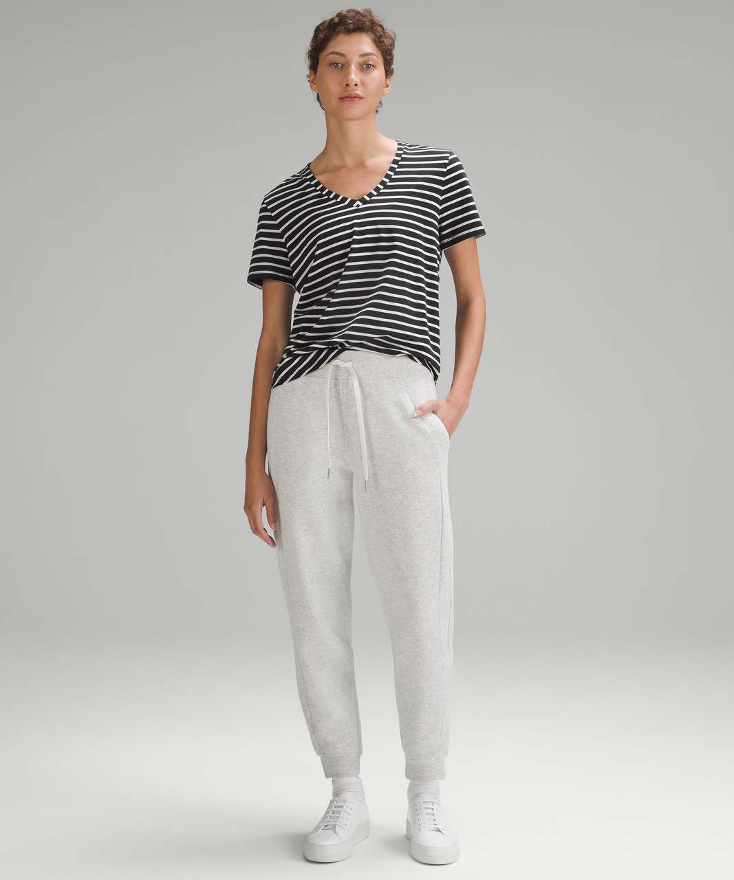 Lululemon Love V-Neck T-Shirt - Yachtie Stripe Black White