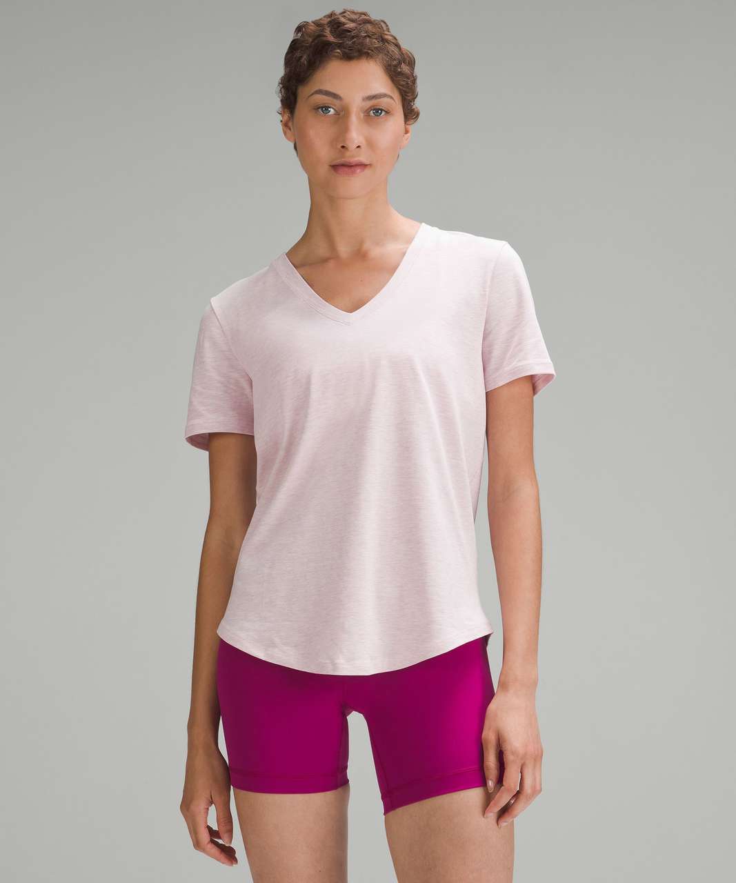 Lululemon Love V-Neck T-Shirt - Heathered Meadowsweet Pink