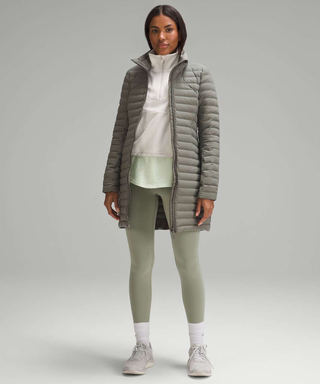 Lululemon Pack It Down Long Jacket - Grey Sage