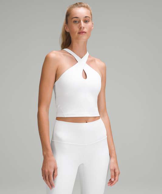 Vrkufie White Keyhole Halter Top XL