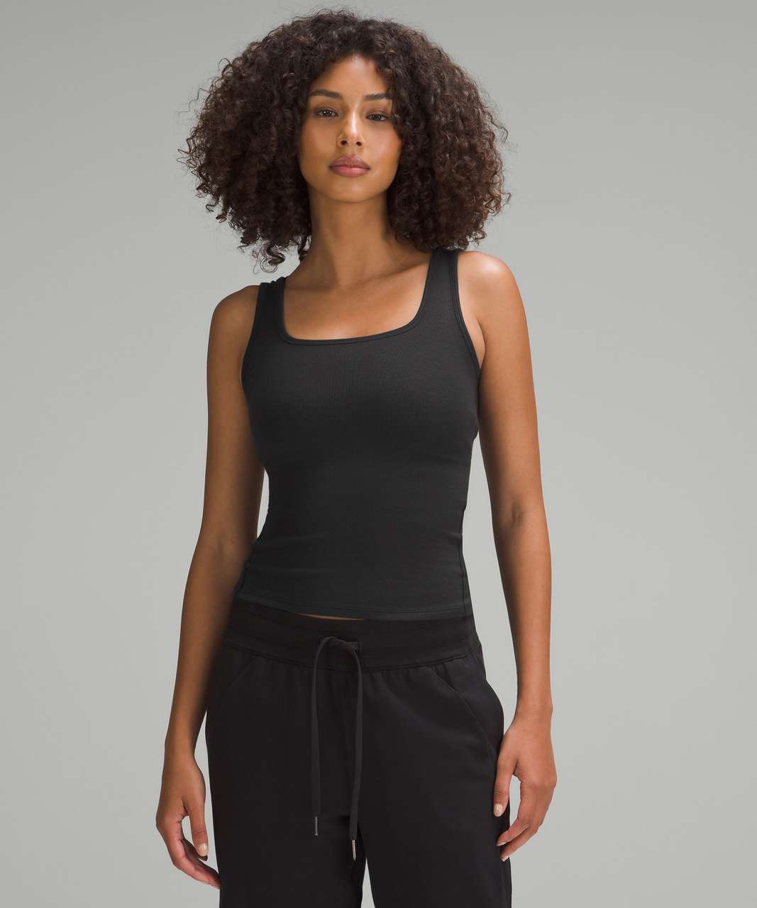 Lululemon Tighten Up Tank Black Keyhole Front Womens Size 6