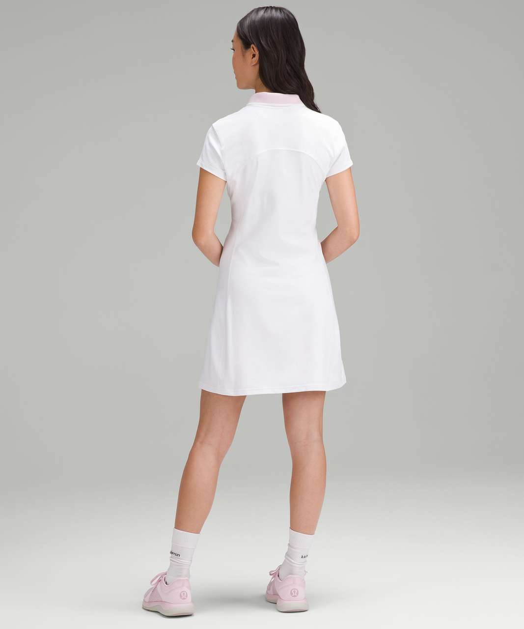 Lululemon Short-Sleeve Polo Dress - White / Meadowsweet Pink