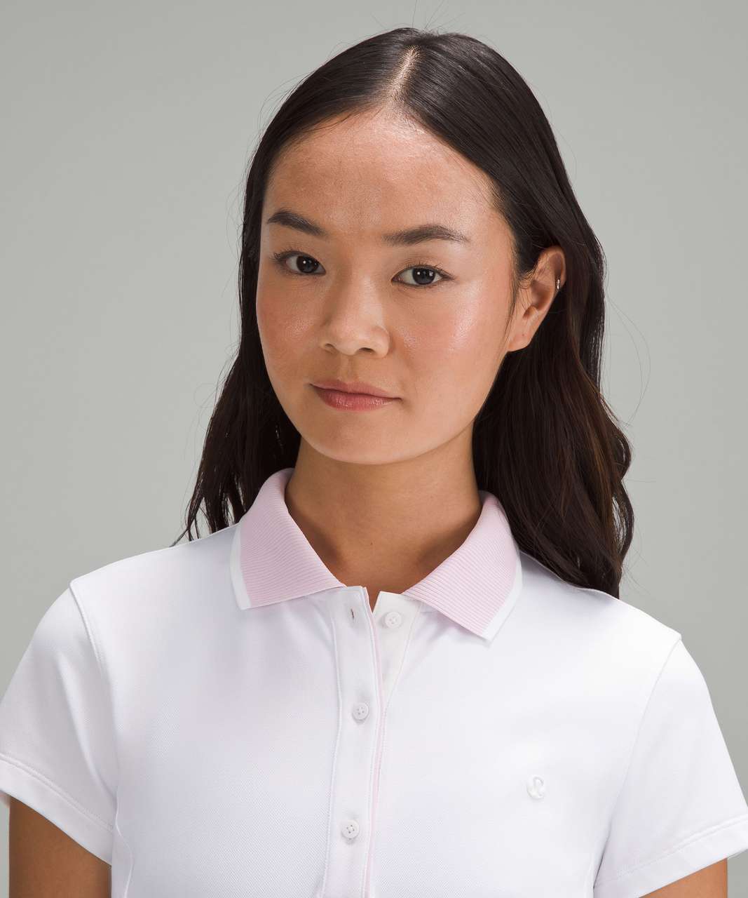 Lululemon Short-Sleeve Polo Dress - White / Meadowsweet Pink