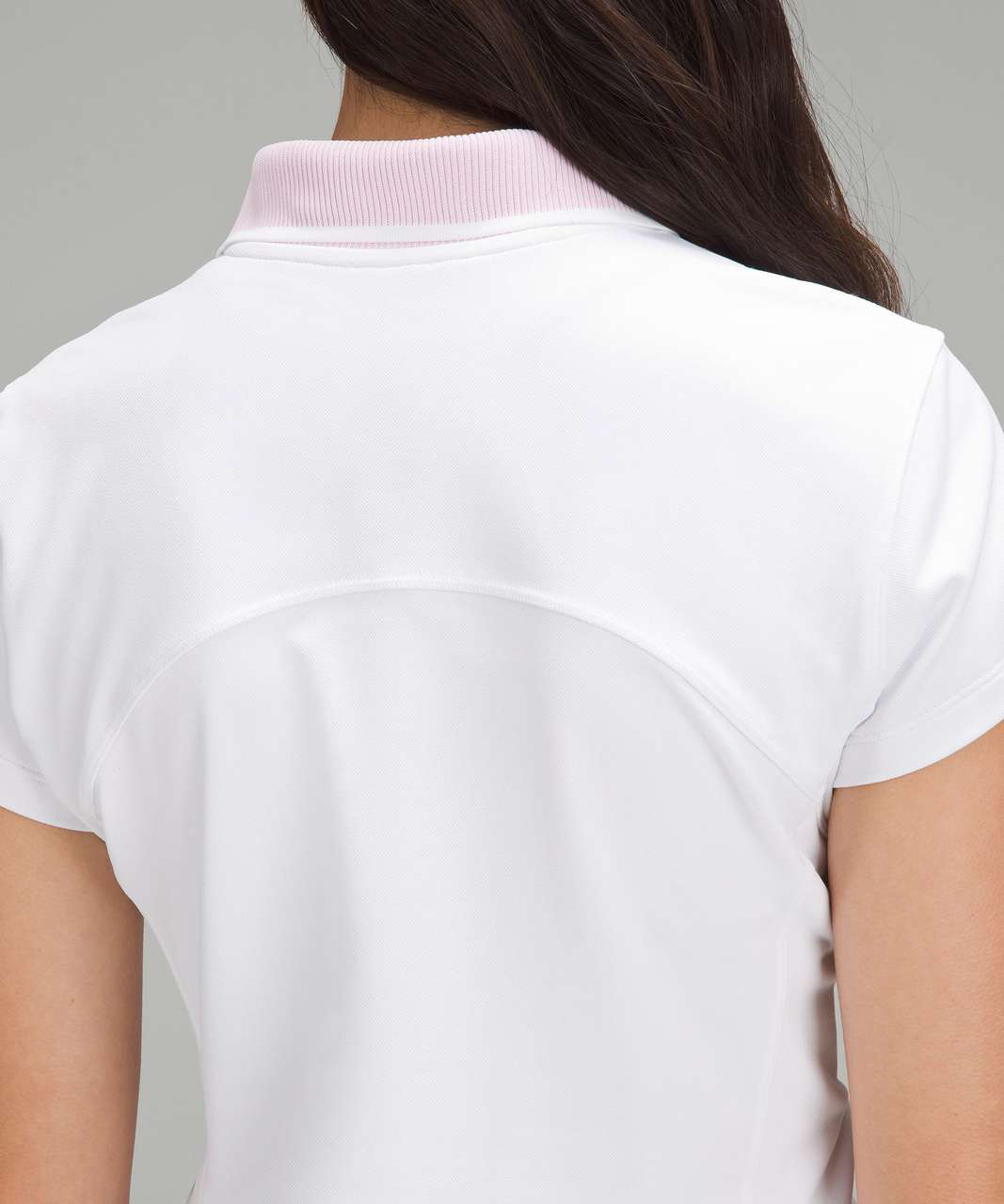 Lululemon Short-Sleeve Polo Dress - White / Meadowsweet Pink