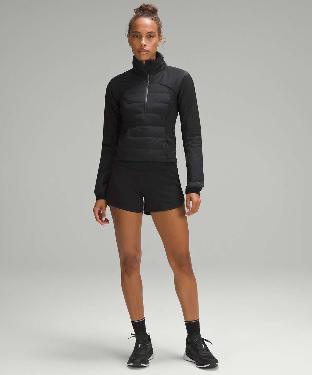 Lululemon Down for It All Cropped Half-Zip Pullover - Black