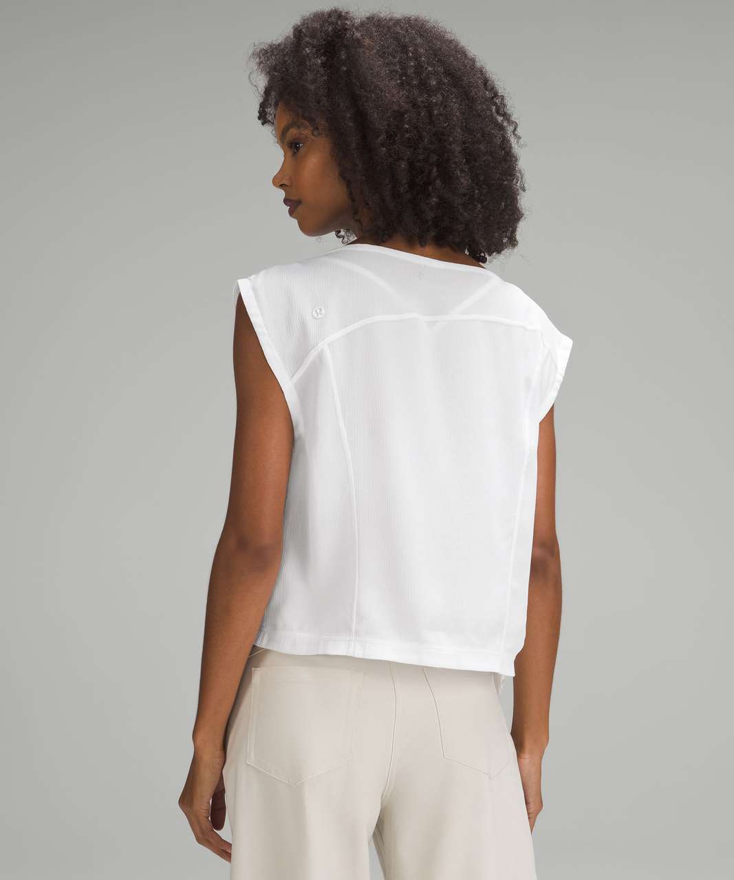 Lululemon Asymmetrical Pleated Layer Tank Top - White