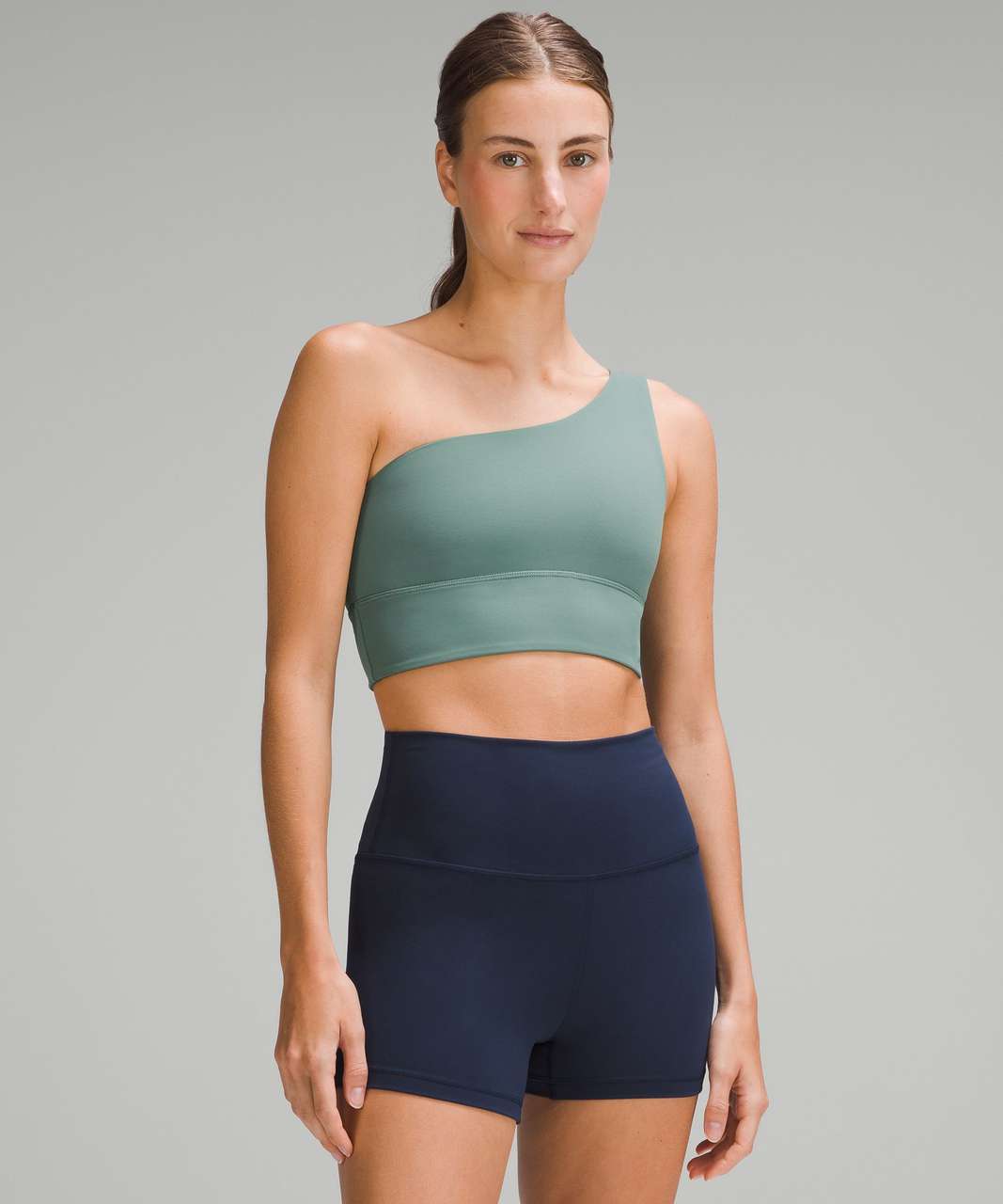 Lululemon Align Asymmetrical Bra *Light Support, A/B Cup - Medium Forest - lulu  fanatics