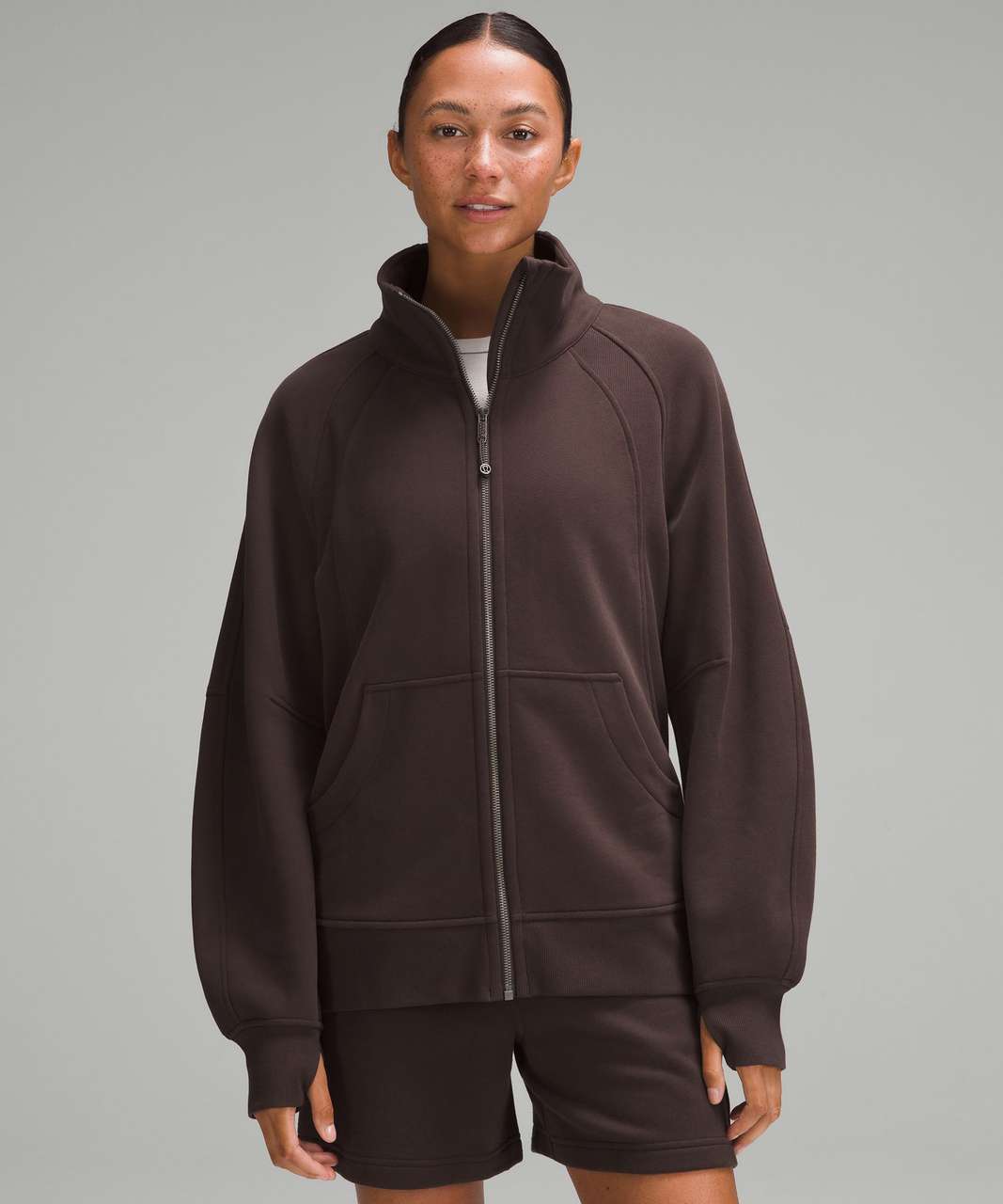 Lululemon Scuba Oversized Funnel-Neck Full Zip - Espresso - lulu 