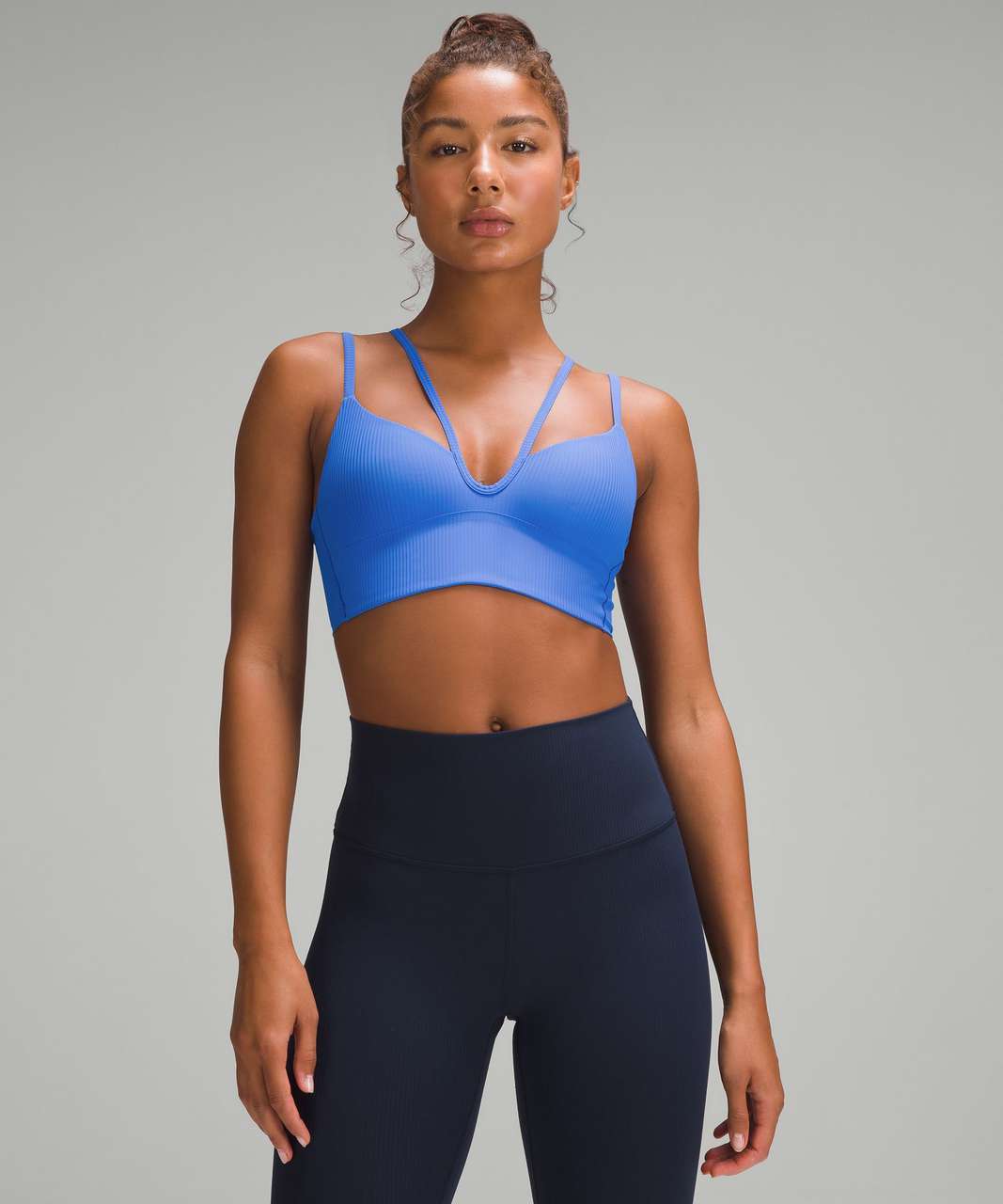 Lululemon Like a Cloud Strappy Longline Ribbed Bra *Light Support, B/C Cup  - Pipe Dream Blue - lulu fanatics