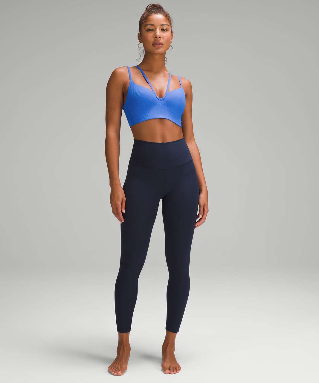 Lululemon Like a Cloud Strappy Longline Ribbed Bra *Light Support, B/C Cup  - Pipe Dream Blue - lulu fanatics