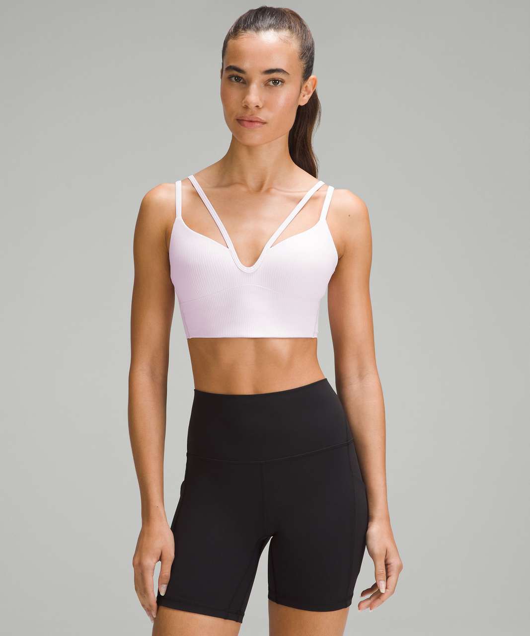 Lululemon Like a Cloud Strappy Longline Ribbed Bra *Light Support, B/C Cup - Meadowsweet Pink