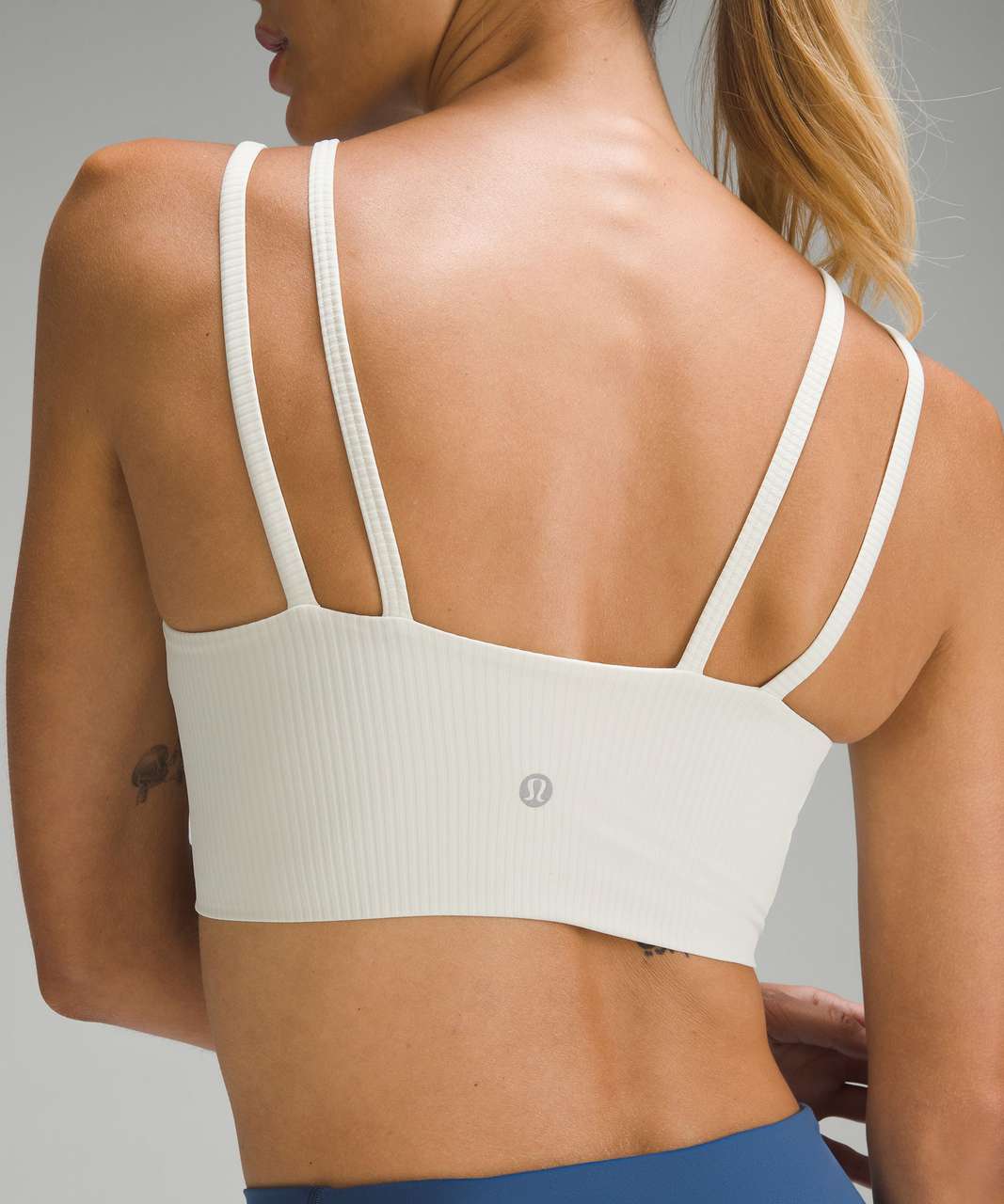 Lululemon Like a Cloud Strappy Longline Ribbed Bra *Light Support, B/C Cup  - Bone - lulu fanatics