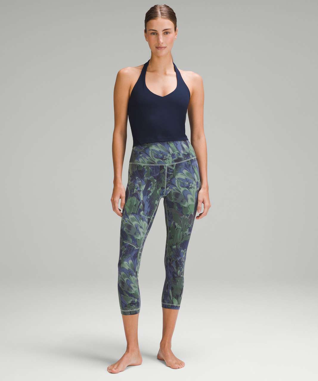 Lululemon Nulu and Crisscross Mesh High-Rise Crop 23 - Bronze